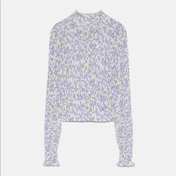 100% NEW Zara PRINTED KNIT SWEATER - Picture 3 of 7